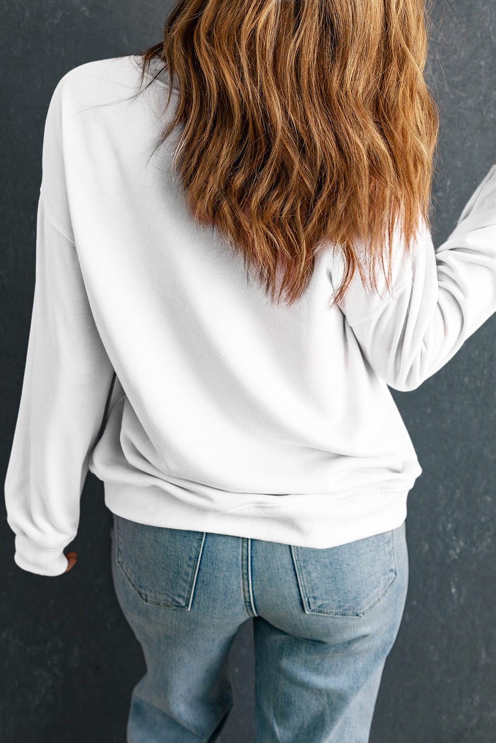 Round Neck Dropped Shoulder Sweatshirt