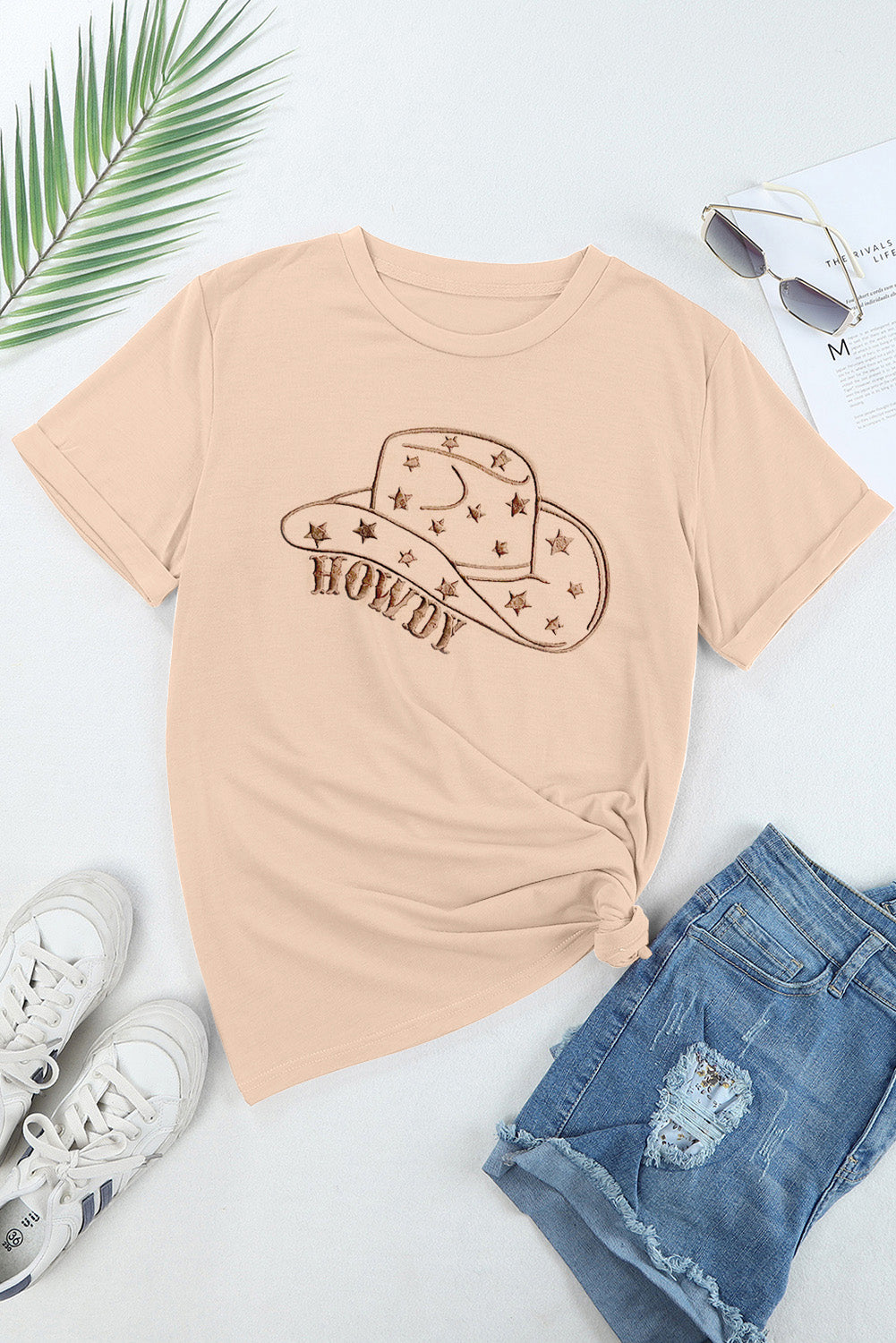 Hat Graphic Round Neck Short Sleeve T-Shirt